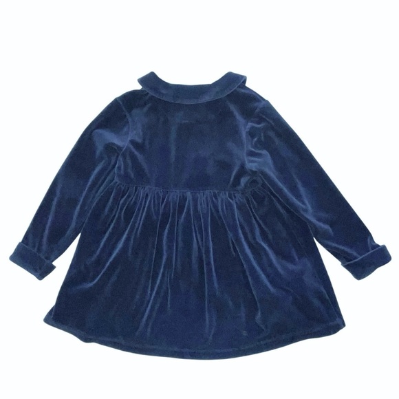 Disney Store Vintage Minnie Mouse Velvet Dress 6 / 6X Dark Blue Embroidered - Picture 4 of 5